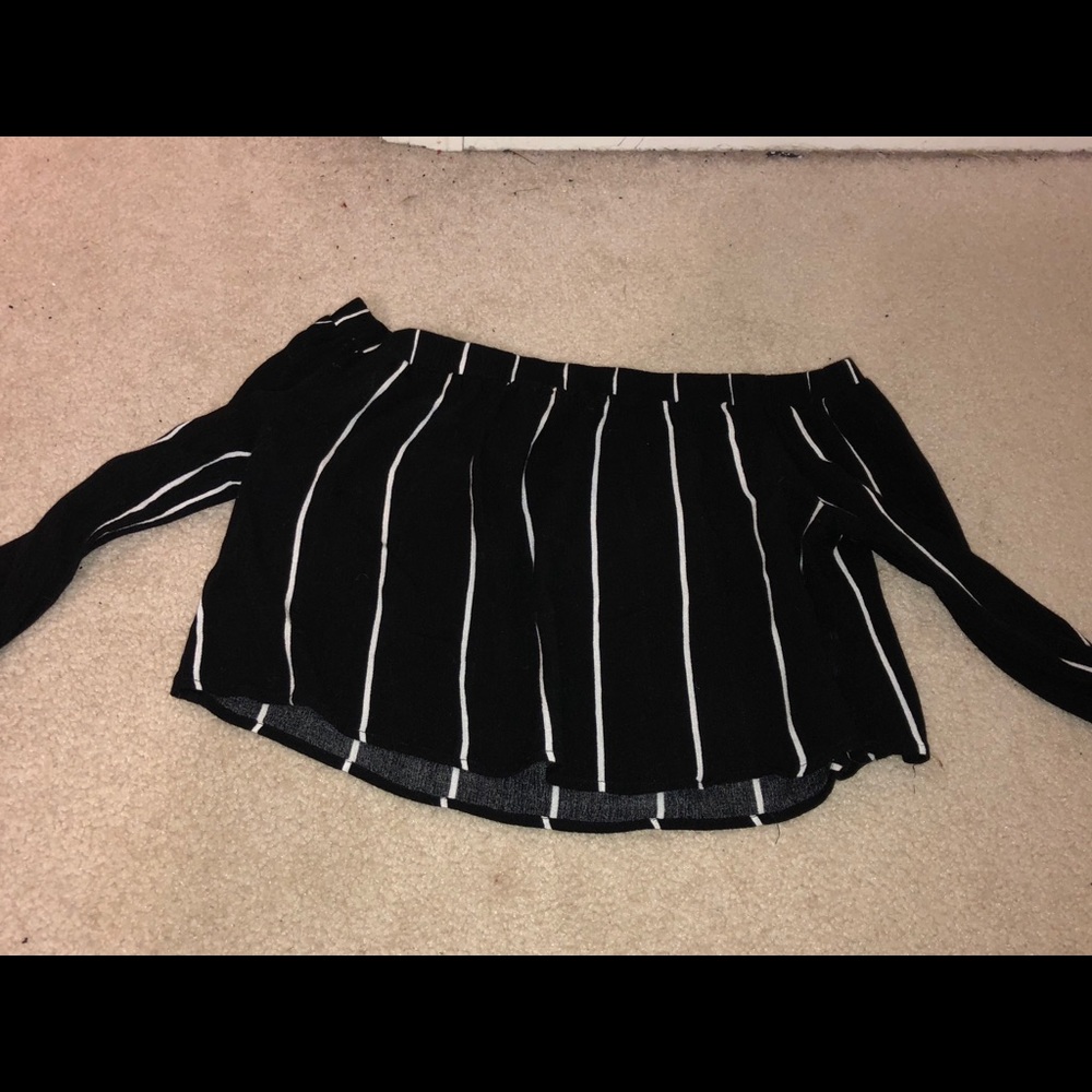 cropped off the shoulder top